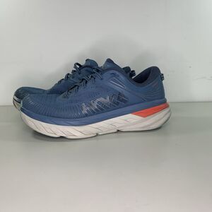 Hoka One One Bondi 7 Blue/Gray/Orange Running Shoes Sneakers Mens Size 10.5